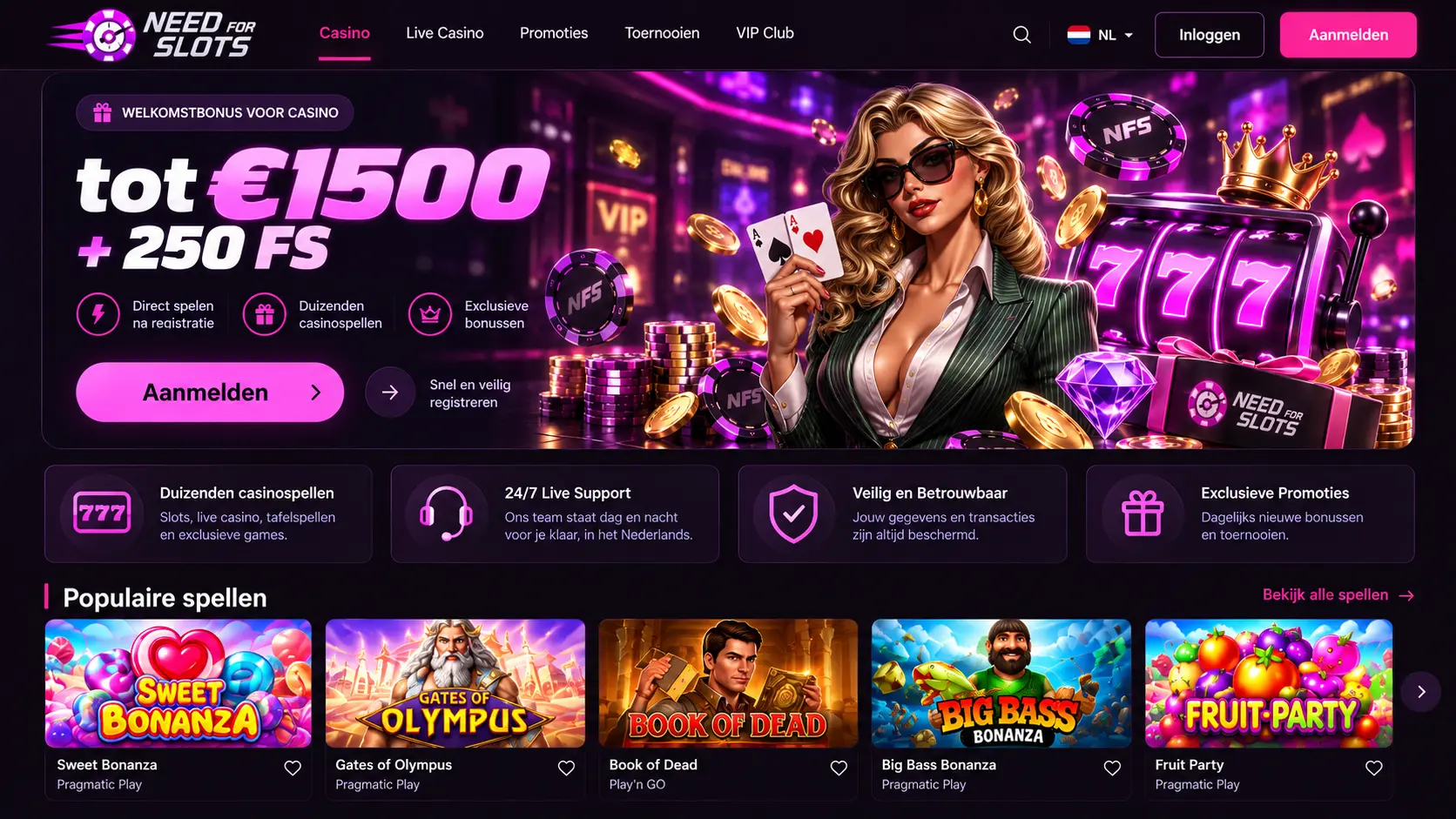 Needforslots Casino Review Nederland: Games, Bonus en Mobiel image 1
