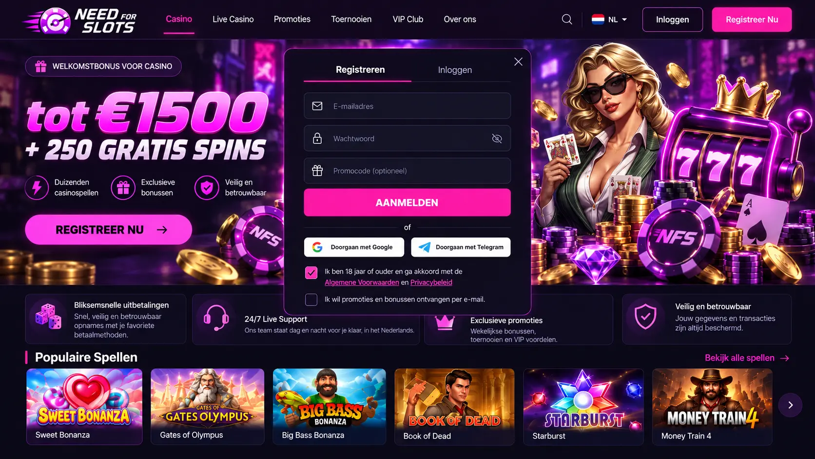 Needforslots Casino Review Nederland: Games, Bonus en Mobiel image 2